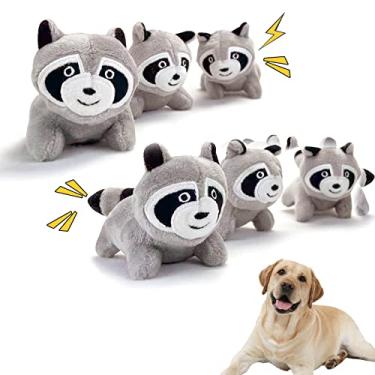 Imagem de Brinquedo interativo de esconder e buscar para cães, animais de substituição guaxinim pacote com 6