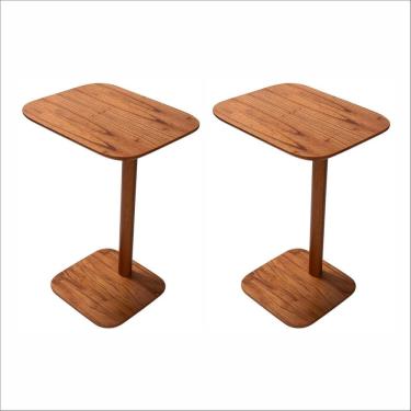 Imagem de Kit 2 Mesas de Apoio em Madeira Maciça e Verniz Dália Living Outdoor Espresso Móveis Imbuia