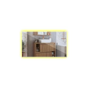Imagem de Espelho Retangular Lapidado Com LED - Made, Luz Quente, 40X30
