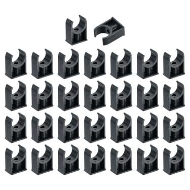 Imagem de uxcell 30 peças de grampos de tubo de água de PVC, fivelas de mangueira de tubulação em forma de U, suporte de tubo de irrigação para 25 mm OD para bandejas de TV, tubulação, tubo de suporte de