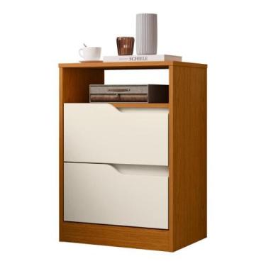 Imagem de Mesa de Cabeceira Flex 2 Gavetas Cantu Cinamomo Off White - CasaH