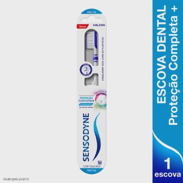Imagem de Escova dental macia sensodyne proteção completa +