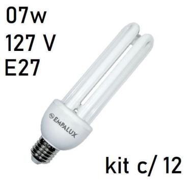 Imagem de 12 Lâmpadas Fluorescente Luz Br 07W 127V 6.400K E27 Empalux