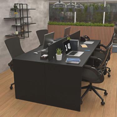 Imagem de Estação de Trabalho Mesa Plataforma Escritório 1200x600 4 Lugares