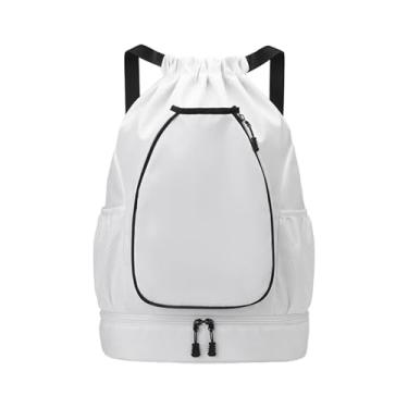 Imagem de Deevoka Mochila de tênis, bolsa de badminton, bolsa de ginástica com compartimento de sapatos, mochila esportiva para squash raquete de tênis pickleball, Branco