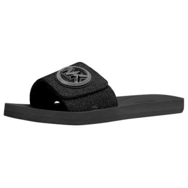 Imagem de Michael Kors Sandália esportiva feminina Mk Charm Slide, Preto, 10