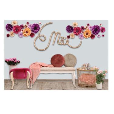 Imagem de Fundo Fotográfico Tecido Sublimado Newborn 3D Dia Das Mães