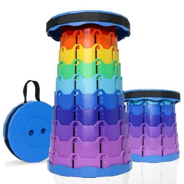 Imagem de RizzQi Banco Dobrável Atualizado, Banco Dobrável Espesso, Assento Dobrável Portátil, Bancos Retráteis De Altura Ajustável Para Pesca, Caminhadas, Camping, Churrasco, Festas, Atividades Ao Ar Livre,