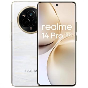Imagem de Celular Realme 14 Pro 5G, Tela OLED 6,77" 120Hz Processador Dimensity 7300, Dual SIM, Bateria 6000mAh, Resistente à Água IP68/IP69, Desbloqueio Facial (Branco, 256, GB, 8, GB)