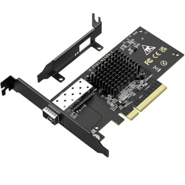 Imagem de VIMIN Cartão De Rede Sfp Pcie De 10 Gb Com Controlador Intel 82599 (X520-Da1), Adaptador Ethernet 10G Nic Com Uma Porta Sfp + De 10 Gbps Única, Compatível Com Pcie X8/X16, Suporte Para Windows/Linux