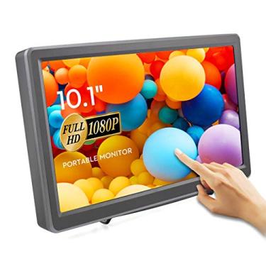 Imagem de ELECROW Monitor Portátil De 10,1 Polegadas - Monitor Touchscreen Capacitivo Ips Com Porta Vga Hd, Tela Lcd 1920X1080P, Alto-Falantes Duplos Integrados, Tela Touchscreen Para Raspberry Pi 5/4/3, Ps