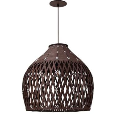 Imagem de Lustre Pendente Madeira Balli Artesanal médio