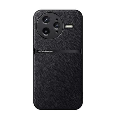 Imagem de Kepuch Capa para Redmi K80 Pro - Litchi Grano Case Placa de Metal Embutida - Preto