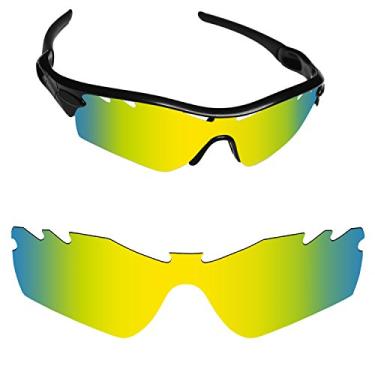 Imagem de Fiskr Lentes polarizadas de substituição para óculos de sol Oakley Radar Path ventilados com resistência a impactos, proteção contra raios UV e proteção multifuncional (dourado)