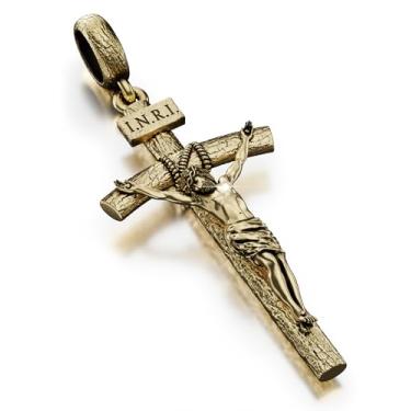 Imagem de ZENLUNANO Colar de crucifixo católico para homens e mulheres, colar de prata antiga/ouro/prata com pingente requintado de Jesus, corrente de aço inoxidável de 45 a 76 cm, presente de joia cristã, 22