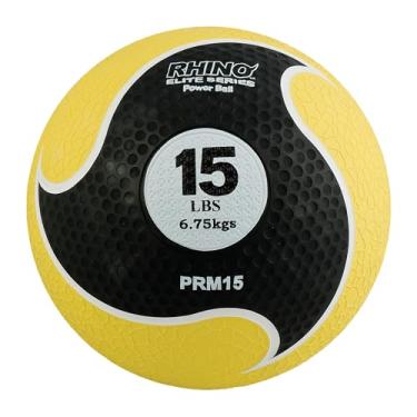 Imagem de Champion Sports Bola medicinal Rhino Elite - bola de borracha durável e aderência texturizada para exercícios aeróbicos e cruzados - fitness em casa ou academia - amarelo (6,8 kg)