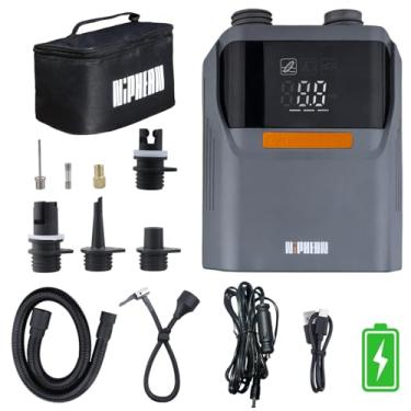 Imagem de Niphean Bomba elétrica de prancha de remo com bateria embutida, bomba de ar recarregável de 50 PSI para infláveis, bomba de SUP, inflação e esvaziamento automático, inflador de ar para acessórios de