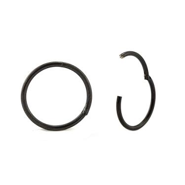 Imagem de Serenity Body Jewellery Brincos de aço inoxidável cirúrgico 316L 18G preto para dormir, 6 mm, 8 mm, 10 mm, 12 mm, fino, com dobradiça, hipoalergênico, para mulheres, homens, meninas, crianças, lóbulo