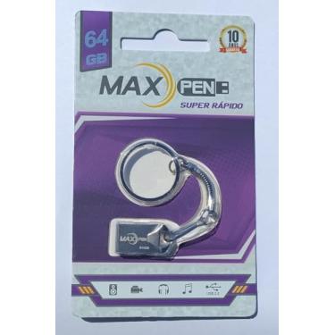 Imagem de Pen Drive MaxPen Super Rápido, 64GB, USB 2.0, Chaveiro,