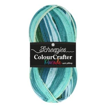 Imagem de Scheepjes Fio Color Crafter Parade 100 g - 605 Mountain Lake, acrílico premium para tricô e crochê, mistura versátil azul-verde