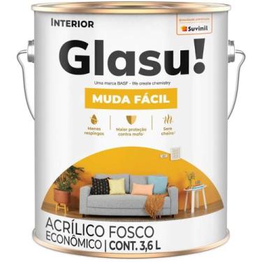 Imagem de Tinta Acrílica Vinil 3,6 Litros Gelo Glasu - 53427642 - SUVINIL