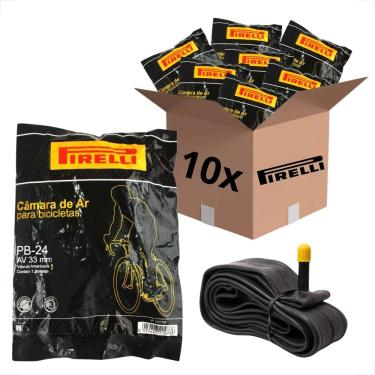 Imagem de Kit 10 Câmara De Ar Bicicleta Aro 20 Pirelli Bico Grosso