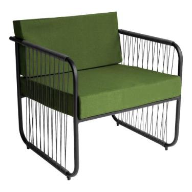 Imagem de Poltrona para Sala de Estar Córdova em Aço Carbono e Fibra Sintética A