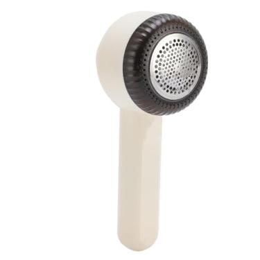 Imagem de Barbeador Elétrico de Fiapos, Limpador de Fiapos de Tecido Sem Fio Recarregável para Pano de Suéter Cremoso Branco Com Cabo Usb Tipo C e Recipiente Removível