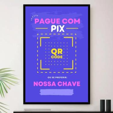 Imagem de Genérico, Quadro Pix Pagamento Chave Decorativo A4 23x33cm