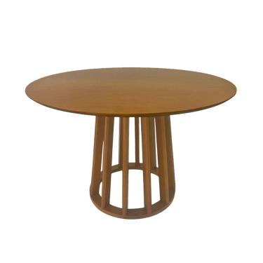 Imagem de Mesa de Jantar Redonda Rebeca com Base Cone Palito em Madeira 1,30x1,30 Cerejeira