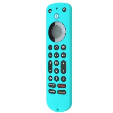 Imagem de Capa silicone para Fire TV Stick Pro, à prova de choque e antiderrapante, capa 4K para controle remoto Fire TV Stick PRO, para controle remoto retroiluminado (AZUL CELESTE)