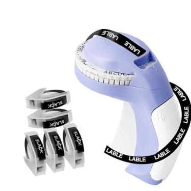 Imagem de YOULABLE Máquina De Etiquetar Em Relevo Com 5 Fitas, Portátil Gravação 3D, Impressora Vintage Relevo, Rolos Fitas Para Organização Escritório E Casa, Artesanato Faça Você Mesmo (Roxo)