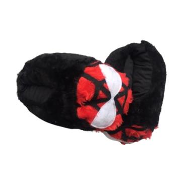 Imagem de Pantufa do Homem-Aranha Preta Adulto Confortável Quente (Preto e Vermelho, BR, Criança de 9 a 12 anos, Faixa Numérico, M, 34, 36)