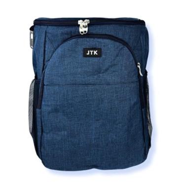 Imagem de Mochila Térmica Impermeáve Isolamento Termico Cooler Portatil Academia Fitness Bebida Marmita com Abridor de Garrafa (Azul)