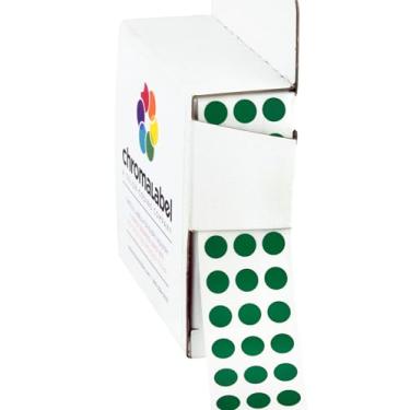 Imagem de ChromaLabel Adesivos redondos de 1/4 polegada de código de cor permanente, 1000 por caixa de distribuição, Forest Green, 1/4" Diameter
