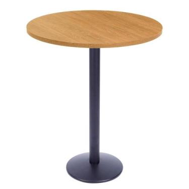 Imagem de Mesa Bistrô Zeta Ferro Preto 111,50 cm Alt Base Disco Tampo MDP Redond