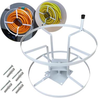 Imagem de Enrolador De Mangueira De Metal Reforçado Suporte Para Enrolar Mangueira Jardim Até 30m Prático