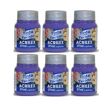 Imagem de Tinta Para Tecido Fosca Acrilex 37ml 6 Unidade Artesanato Fixação Frio Alta Cobertura – Fixação a Frio e Alta Cobertura Com Acabamento Fosco, Este Kit É A Escolha Perfeita Para Quem Busca Qualidade (Violeta Cobalto 540)