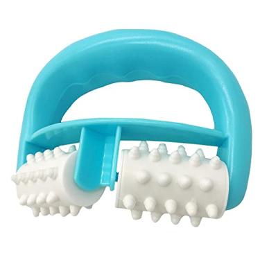 Imagem de Cellulite Massage, Manual Roller Massage with Two-Wheel Massage Handle,Relax Muscles to Relieve Stress,Increases Blood Circulation,Apply to Arm/Shoulder/Leg/Back/Buttocks/Abdomen(Blue)