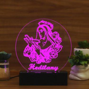 Imagem de Luminária Abajur Santa Rita de Cássia LED Rosa - Bold