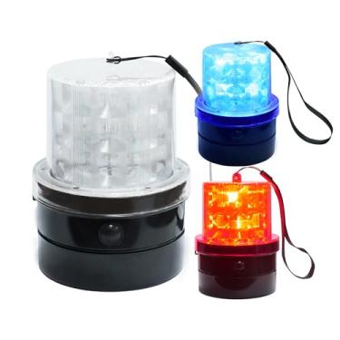 Imagem de Luz de aviso estroboscópica LED intermitente alternada vermelha e azul, luz mais brilhante com interruptor de controle de luz e base magnética para veículos, empilhadeiras, caminhões, UTV, farol de