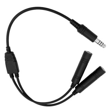 Imagem de WODASEN Plugues duplos GA (plugue de microfone de 3/16 polegadas (PJ-068) e plugue de alto-falante de 0,6 cm (PJ-055) para fone de ouvido de aviação geral para helicóptero U174/U Nexus TP-120 plugue