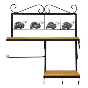 Imagem de Prateleira de Parede com Suporte para Papel Toalha ou Filme Cozinha Organizada Estilo Rústico Industrial - angola