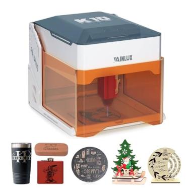 Imagem de WAINLUXPRO Gravador a laser K10, máquina de gravação a laser portátil de 5000 mW para madeira, couro, vidro, pano | Segurança Classe 1 | Projetos DIY | Compatível com Windows/Mac/iOS/Android |