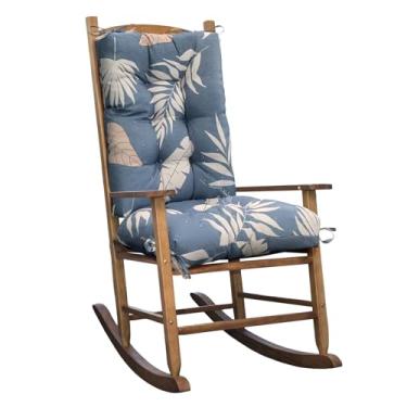 Imagem de TESICA Almofada para cadeira de balanço para pátio, ambientes externos, ambientes internos e florais, almofadas de substituição para cadeiras de varanda, almofadas de assento à prova d'água azul cinza