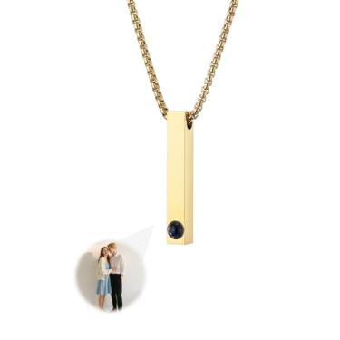 Imagem de Toodoumama Colar de projeção de imagem personalizada com foto interna - Colar com pingente de foto personalizada - presentes para mãe, esposa, casais, namorados, animais de estimação, presentes em