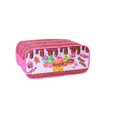 Imagem de Estojo Escolar Triplo Chocolate Estojos Kids