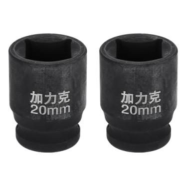 Imagem de HARFINGTON 2 peças soquete quadrado de 4 pontos 1/5.1 cm Drive 20 mm soquete de impacto quadrado métrico CR-V Blackening luva de roda padrão ferramenta de manga pneumática para reparo de automóveis