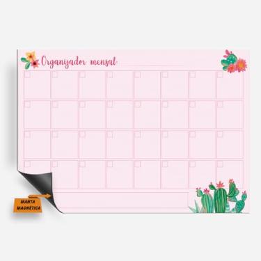 Imagem de Planner Imã de Geladeira - Quadro Lousa Magnética - Planejamento Mensal Semanal 20x30cm ou 30x40cm (68, 20x30cm)