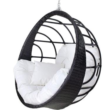 Imagem de Balanço Ninho Suspenso Preto E Courino Nautico Branco
